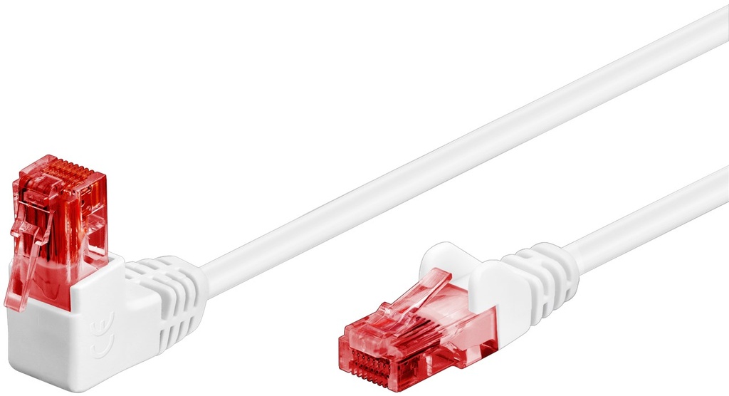 GOOBAY CAT6-300UTP-VA-KU, CAT6 KAAPELI U/UTP 1x90° KULMA VALKOINEN 3m