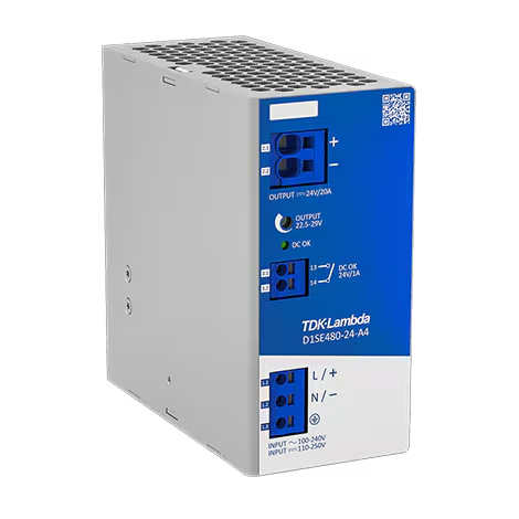 TDK-LAMBDA D1SE240-24-A4 - AC/DC teholähde 1-vaihe 85-264VAC 24VDC 5A 240W DC OK RELE