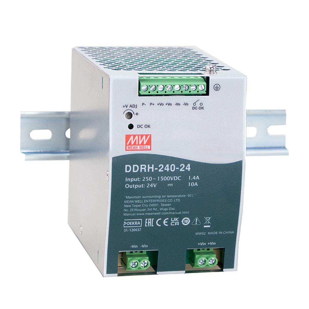Mean Well DDRH-240-24 - DC/DC Muunnin 240W 24V DIN-kisko