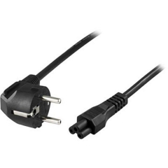 [DEL-109GA] DELTACO DEL-109GA CEE7/7 KULMA - IEC 60320 C5 SUORA KOJEVERKKOJOHTO 3X1mm2 - 5m MUSTA