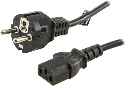 [DEL-109M-50] DELTACO DEL-109M-50 CEE7/7 SUORA - IEC C13 SUORA KOJEVERKKOJOHTO 3X0,75mm2 - 0,5m MUSTA