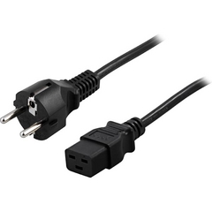 DELTACO DEL-109T CEE7/7 SUORA - IEC C19 SUORA KOJEVERKKOJOHTO 3X1,5mm2 - 2m MUSTA
