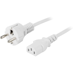 [DEL-111MV] DELTACO DEL-111MV CEE7/7 SUORA - IEC C13 SUORA KOJEVERKKOJOHTO 3X1 mm2 - 5m VALKOINEN