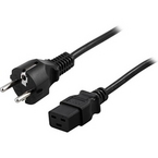 DELTACO DEL-111T CEE7/7 SUORA - IEC C19 SUORA KOJEVERKKOJOHTO 3X1,5mm2 - 5m MUSTA