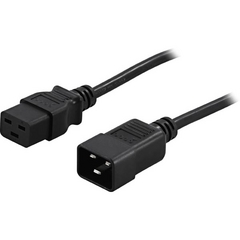 DELTACO DEL-112NA C19 SUORA - C20 SUORA  JATKOKAAPELI 3X1,5mm2 - 2m musta