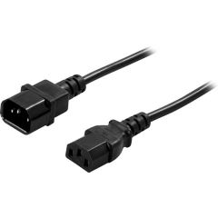 [DEL-113B] DELTACO DEL-113 C14 SUORA - C13 SUORA JATKOKAAPELI  3X1mm2 - 5m MUSTA