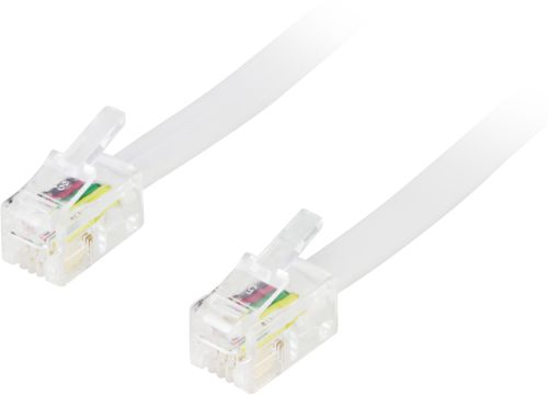 [DEL-158] DELTACO DEL-158 RJ11 10M  - MODULAARIKAAPELI 4P4C(RJ9/RJ10/RJ22) -  10m - VALKOINEN