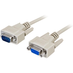 DELTACO DEL-38F - RS232 Jatkokaapeli 5m 9 Napainen D-Liitin Uros / Naaras  Beige