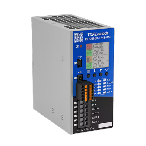 TDK-LAMBDA DUSH960-1248-0M - DC-UPS / DC-DC muunnin DIN-kisko 20A 960W 12..48VDC