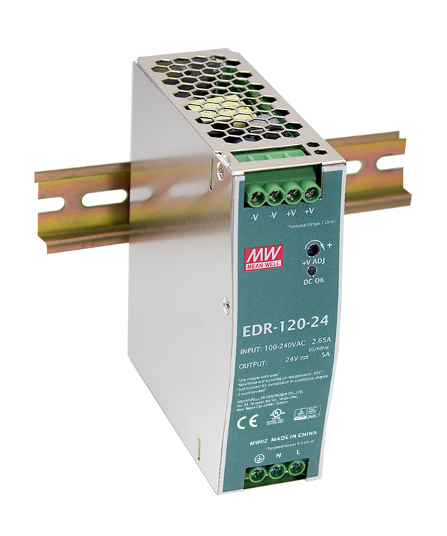 MEAN WELL EDR-120-24 -DIN-kisko Virtalähde 24V 5A 120W