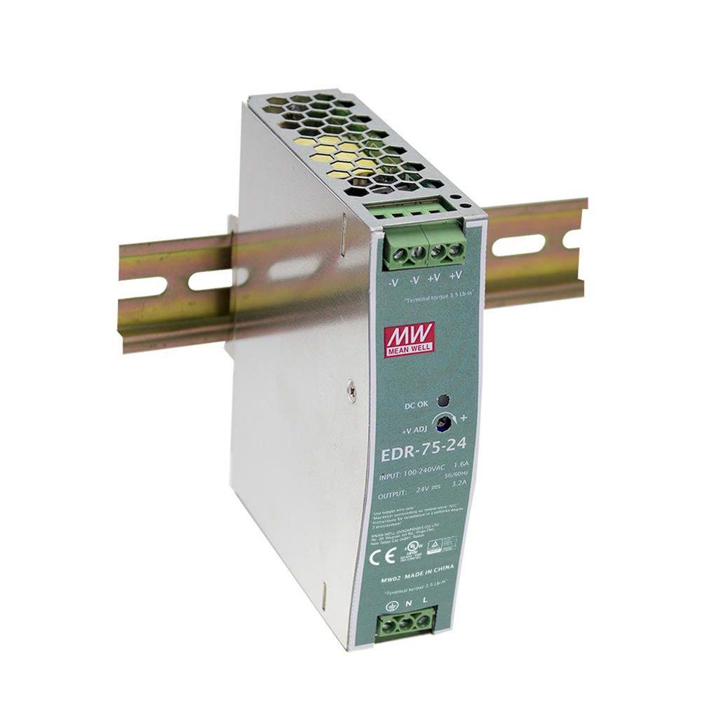MEAN WELL EDR-75-12 - DIN-kisko Virtalähde 12V 6.3A 75W