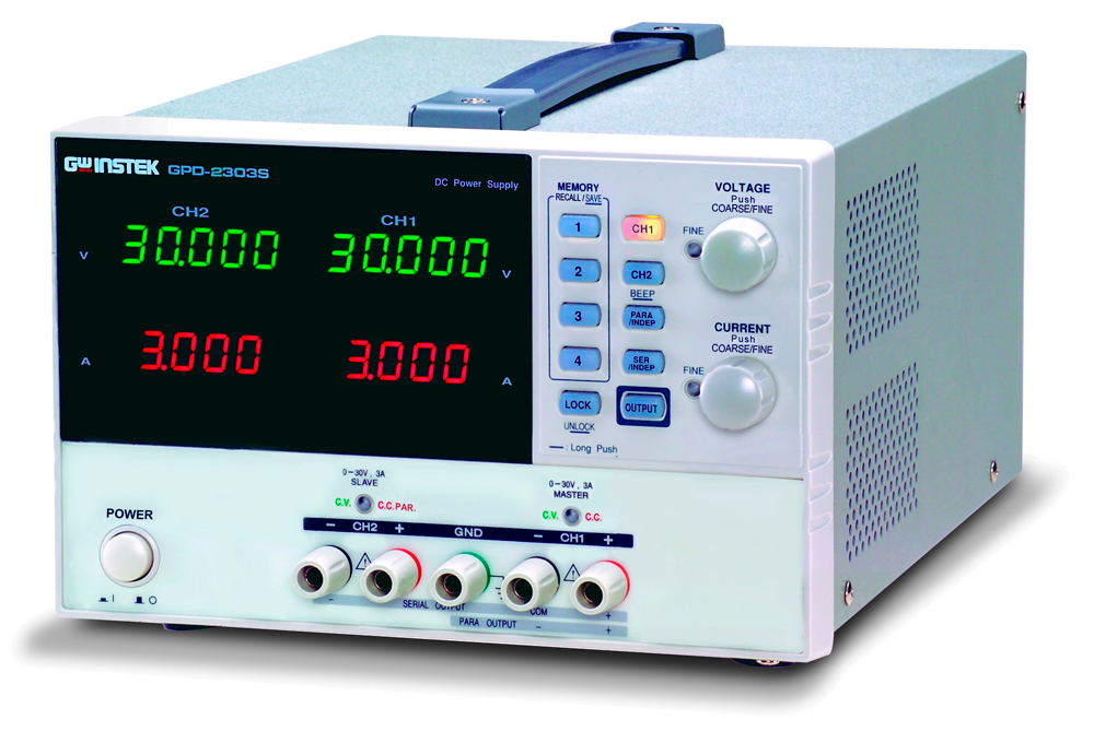 GW INSTEK GPD-2303S - Ohjelmoitava lineaari DC-virtalähde 2-kanavainen 180W