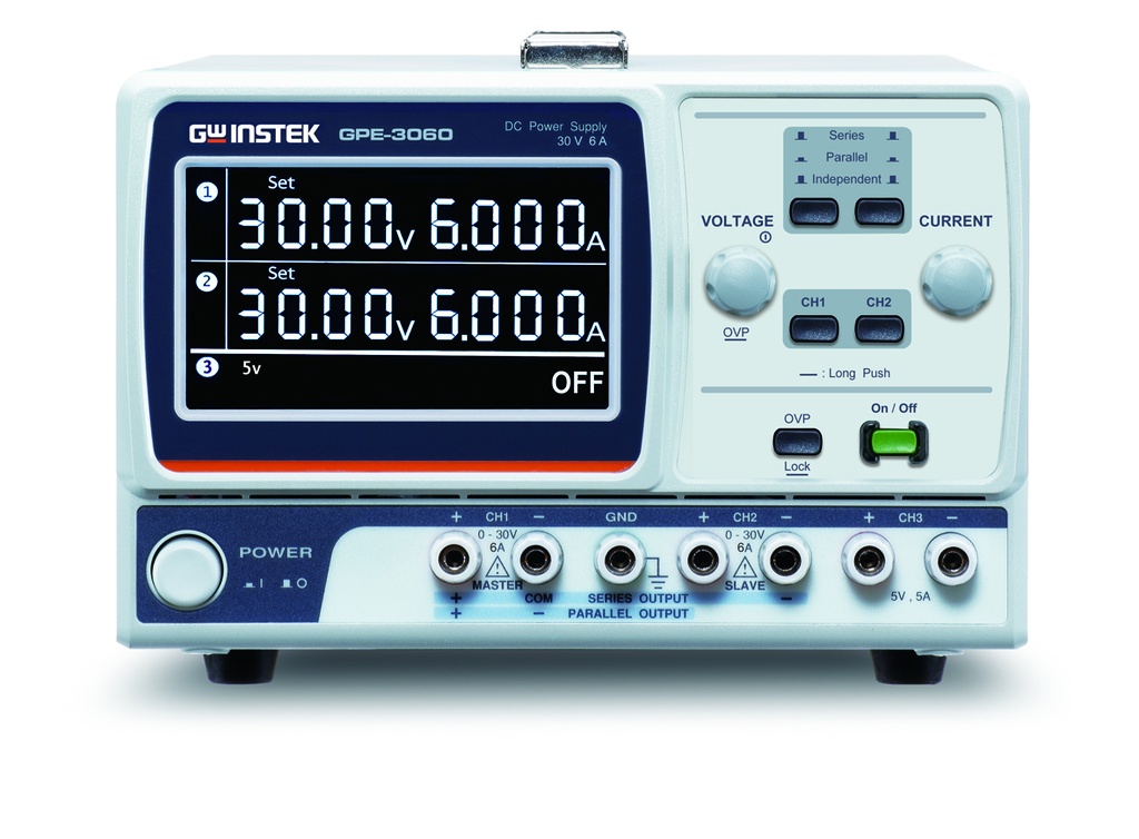 GW INSTEK GPE-3060 - DC virtalähde 3-kanavainen 385W