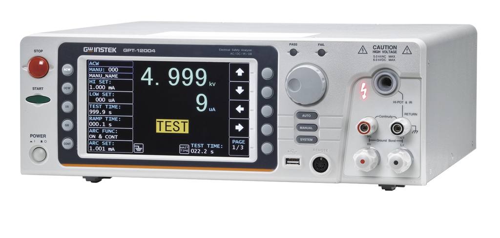 GW INSTEK GPT-12004 - Sähköturvallisuusanalysaattori AC 200VA ACW/DCW/IR/GB/GC