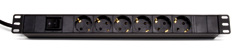 Deltaco GT-8530 - Virtapaneeli 6-osainen 19" 3m kaapeli