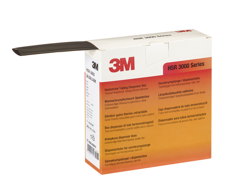 3M HSR-3000 lämpökutisteputki musta 6/2 mm 10m kela