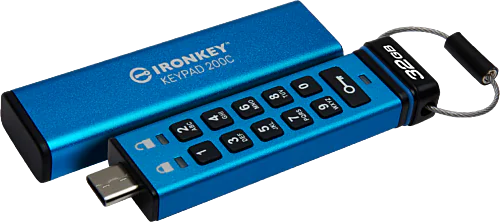 KINGSTON IKKP200C/32GB - 32GB muistitikku USB-C Ironkey Keypad 200C FIPS 140-3 Level 3 AES-256