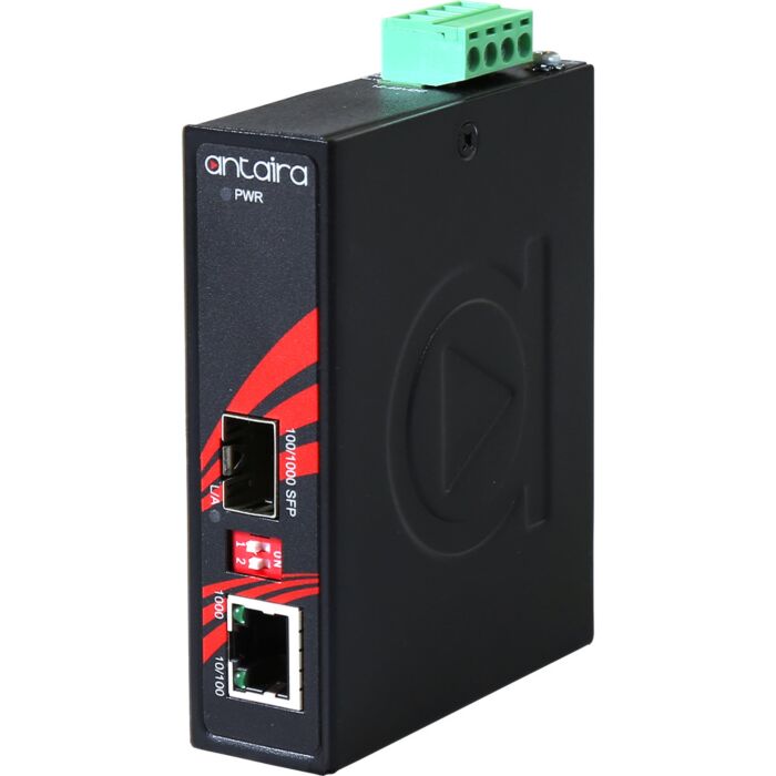 [IMC-C1000-SFP-T] ANTAIRA IMC-C1000-SFP-T Teollisuusmuunnin: 10/100/1000T(X) – 100/1000SX/LX SFP, -40 °C – 75 °C, kompakti, DIN