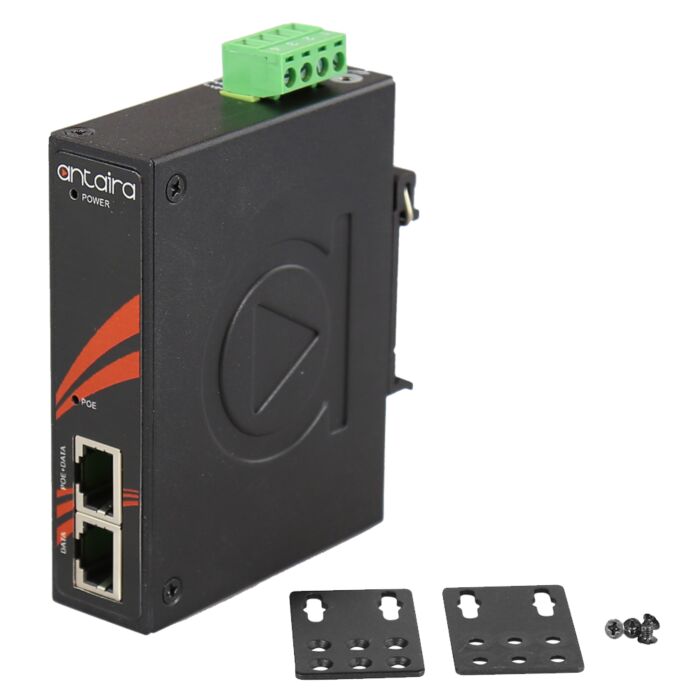 [INJ-0200G-60-24-T] ANTAIRA INJ-0200G-60-24-T PoE-injektori: 10/100/1000BaseT(X) tyyppi 3 PPoE, -40 °C – 75 °C