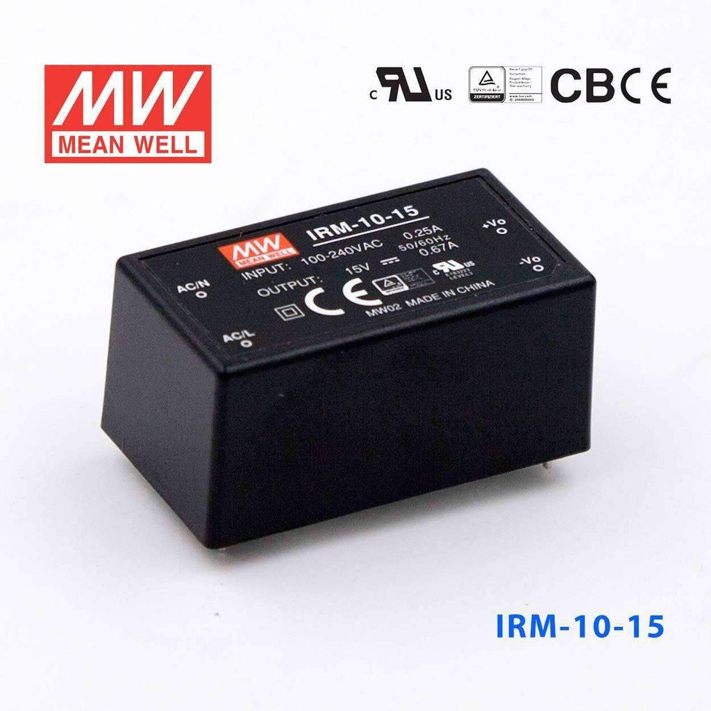 [IRM-10-15] MEAN WELL IRM-10-15 - Hakkurivirtalähde Piirikortti 15V 0.67A 10W