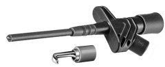 [YE-200-118-847] HIRSCHMANN KLEPS2900-PU / 972309101 - Koukkukärkinen Mittauspuristin 4 mm Banaaniliittimille - Punainen
