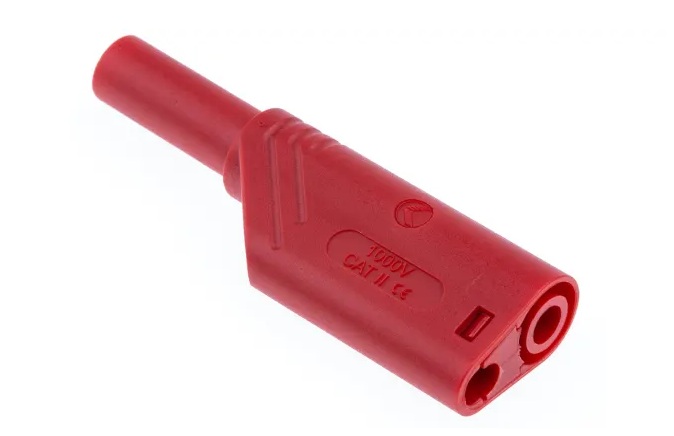 [YE-200-118-963] Hirschmann LAS SWS-PU - TURVABANAANILIITIN 4mm PUNAINEN 24A 1000V CATII