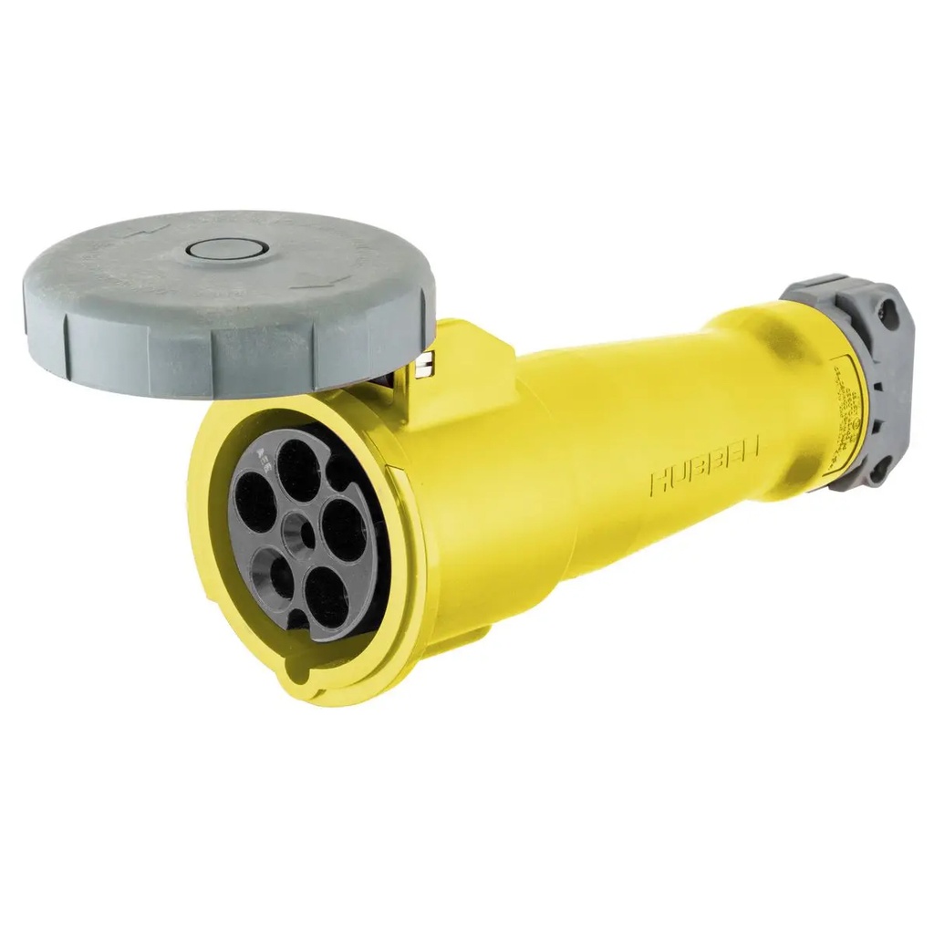 [M5100C9] HUBBELL M5100C9 - Pistotulppa naaras marine IEC 4P5W 100A 120/208V keltainen