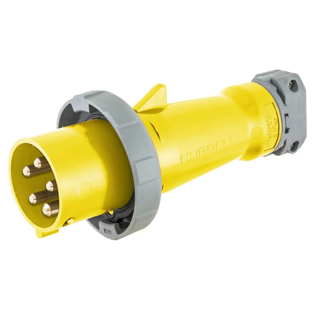 [M5100P9] HUBBELL M5100P9 - Pistotulppa uros marine IEC 4P5W 100A 120/208V keltainen