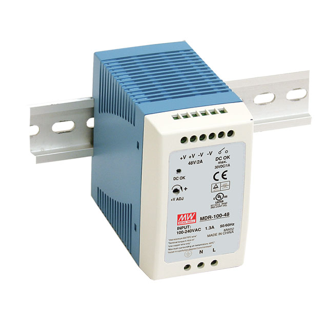 MEAN WELL MDR-100-24 - DIN Kisko Virtalähde 24V 4A 96W