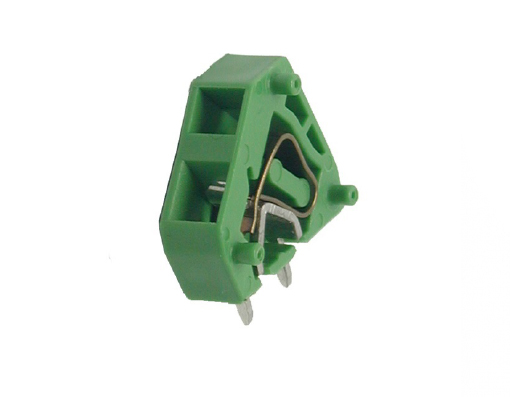 Angled spring-cage terminal block