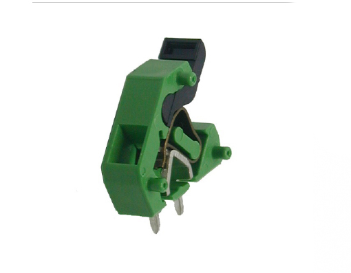 Angled spring-cage terminal block