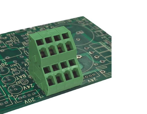 Angled spring-cage terminal block