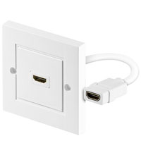 MMK-HDMI1 - Kalustettu HDMI Seinärasia HDMI-liitinrungolla Kaapeli 10cm