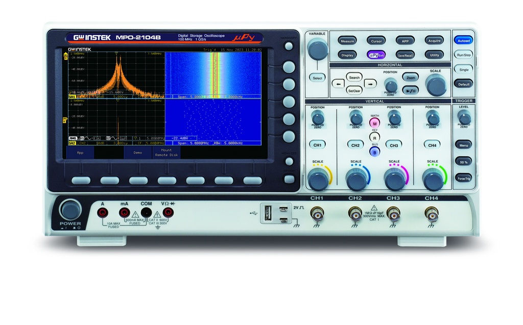 GW INSTEK MPO-2104B - Oskilloskooppi 4-kanavainen 100MHz