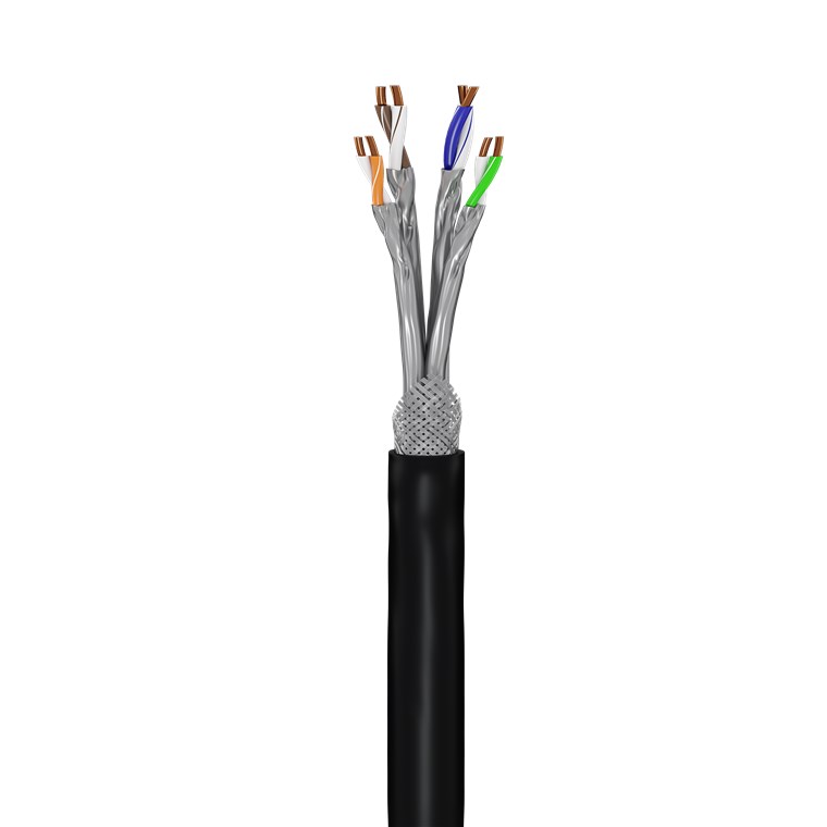 [52769] GOOBAY NC52769 CAT7, YKSISÄIKEINEN VERKKOKAAPELI ULKOKÄYTTÖÖN CU, S/FTP (PiMF), MUSTA - KELA 305m