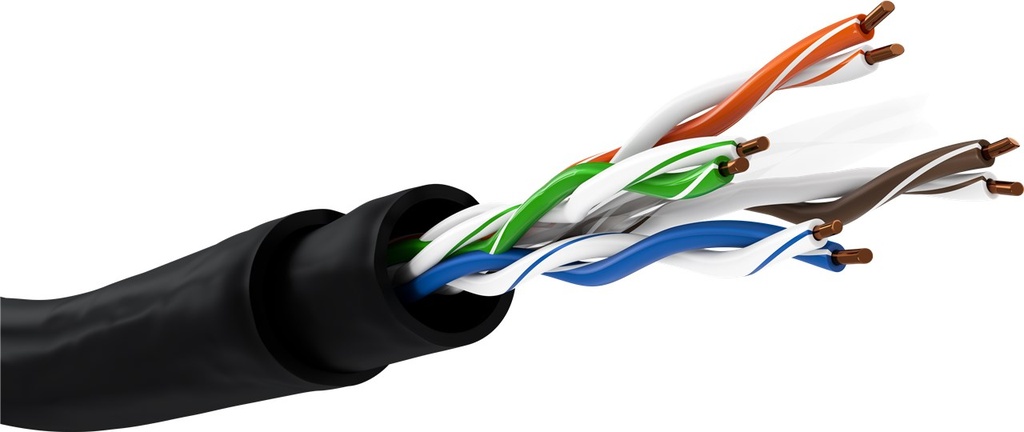 [55440] GOOBAY NC55440 CAT6, YKSISÄIKEINEN VERKKOKAAPELI ULKOKÄYTTÖÖN CU, U/UTP, MUSTA - KELA 100m SEKÄ TARVIKE SETTI