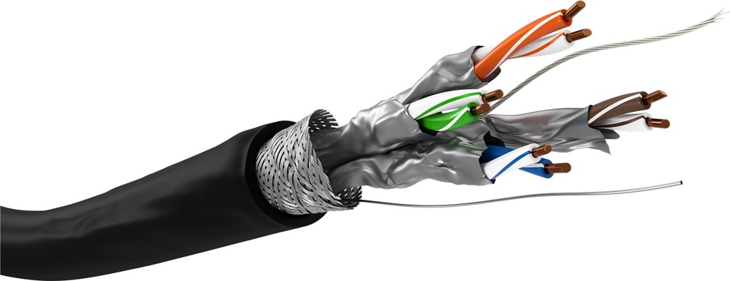 [77624] GOOBAY NC77624 CAT6, YKSISÄIKEINEN VERKKOKAAPELI ULKOKÄYTTÖÖN CU, S/FTP (PiMF), MUSTA - KIEPPI 100m