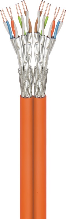 [91891] GOOBAY NC91891 CAT7A, LSZH, YKSISÄIKEINEN DUPLEX VERKKOKAAPELI, S/FTP (PiMF), ORANSSI - KELA 100m