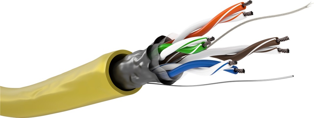 [93266] GOOBAY NC93266 CAT5e MONISÄIKEINEN VERKKOKAAPELI, F/UTP, KELTAINEN - KELA 100m
