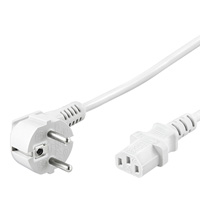 NK101W-200 - Verkkojohto 2m Liittimet Schuko (CEE 7/7) / IEC C13 Kaapeli H03VV-F3G 0,75 mm² - Valkoinen