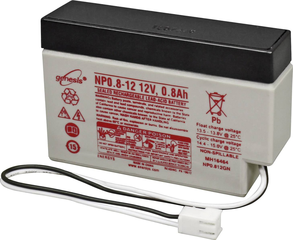 [NP0.8-12 GENESIS] ENERSYS GENESIS NP0.8-12 LYIJYAKKU 12V 0.8AH 3-5 VUOTTA