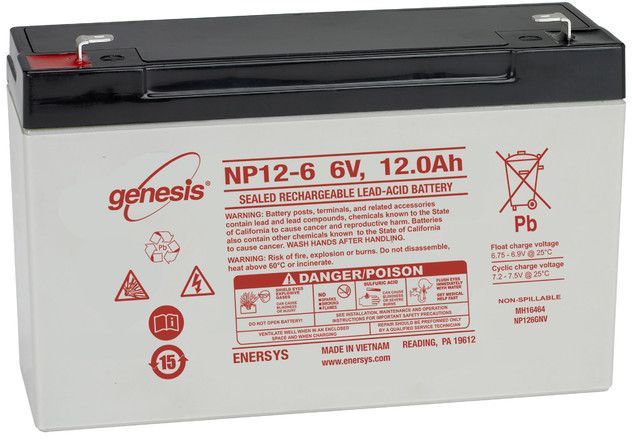 ENERSYS GENESIS NP12-6  LYIJYAKKU 6V 12AH 3-5 VUOTTA
