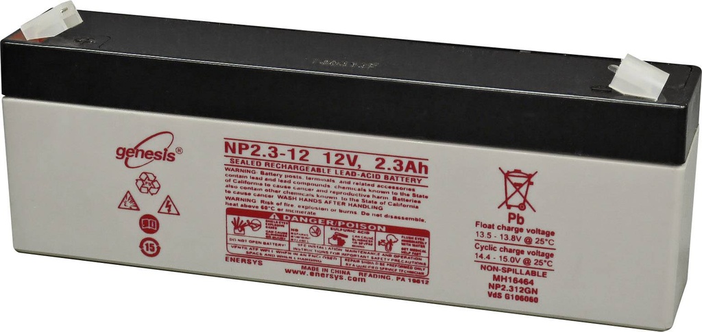 [NP2.3-12 GENESIS] ENERSYS GENESIS NP2.3-12 LYIJYAKKU 12V 2.3AH 3-5 VUOTTA