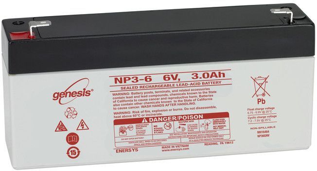 ENERSYS GENESIS NP3-6  LYIJYAKKU 6V 3.0AH 3-5 VUOTTA