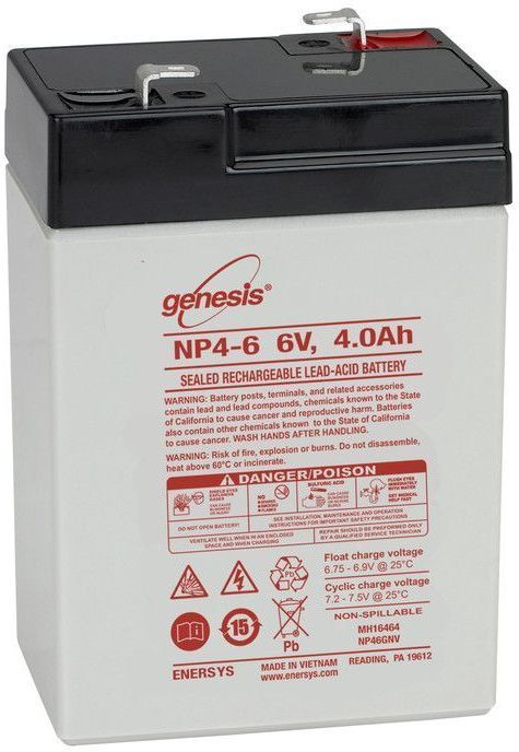 [NP4-6 GENESIS] ENERSYS GENESIS NP4-6  LYIJYAKKU 6V 4.0AH 3-5 VUOTTA