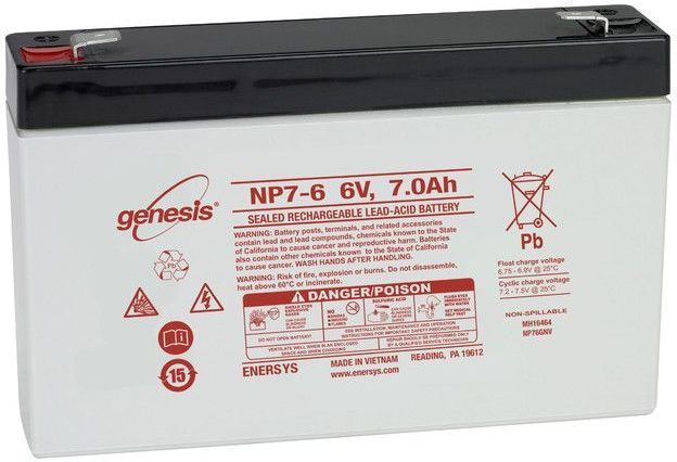 ENERSYS GENESIS NP7-6 LYIJYAKKU 6V 7.0AH 3-5 VUOTTA