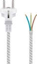GOOBAY PC50504 CEE7/7 SUORA - AVOIN KOJEVERKKOJOHTO 3X0,75mm2 - 3m TEKSTIILI