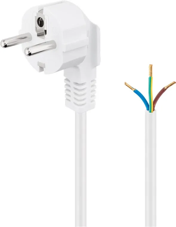 GOOBAY PC93313 CEE 7/7 KULMA-AVOIN KOJEVERKKOJOHTO 3X1mm2 - 5m VALKOINEN