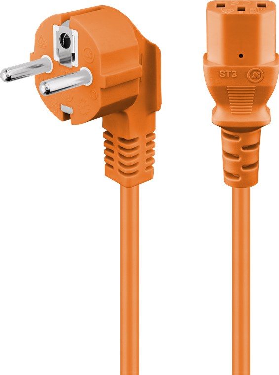 GOOBAY PC95289 CEE7/7 KULMA - IEC C13 SUORA KOJEVERKKOJOHTO 3X1mm2 - 3m ORANSSI