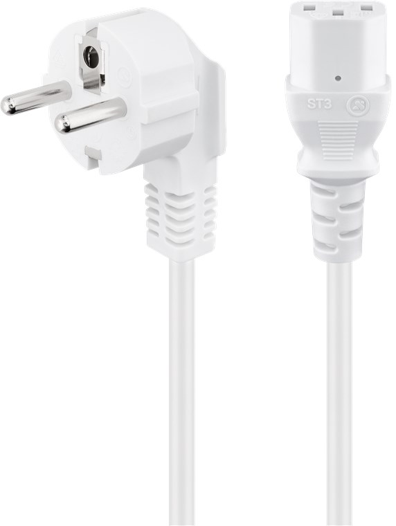 GOOBAY PC96031 CEE7/7 KULMA - IEC C13 SUORA KOJEVERKKOJOHTO 3X1mm2 - 2,5m VALKOINEN